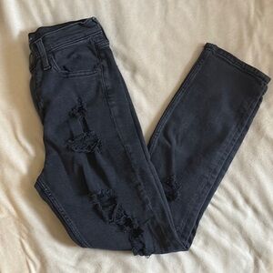 Aeropostale Black Distressed Skinny Jeans